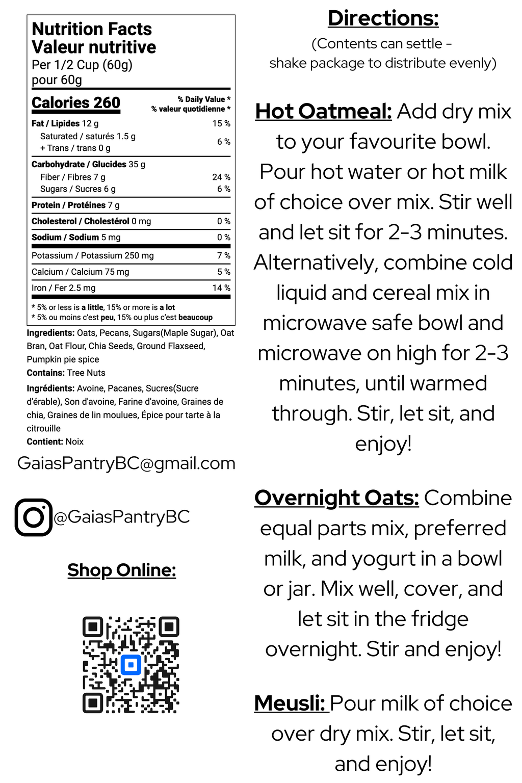 Mt. Ida Instant Oatmeal - Cinnemousun