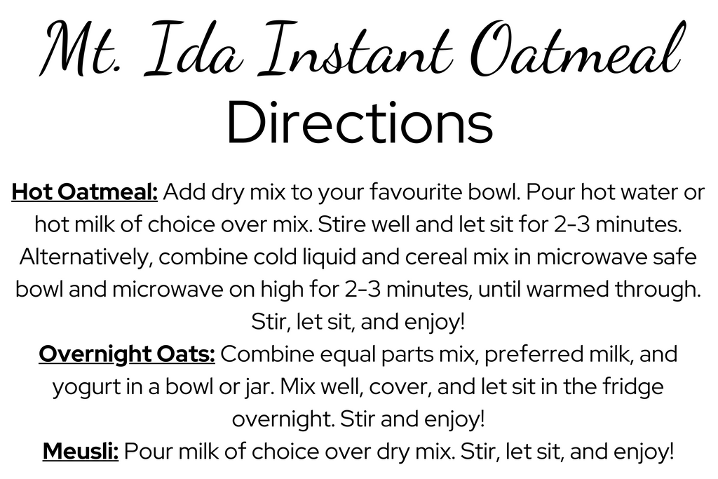 Mt. ida Instant Oatmeal - Flight